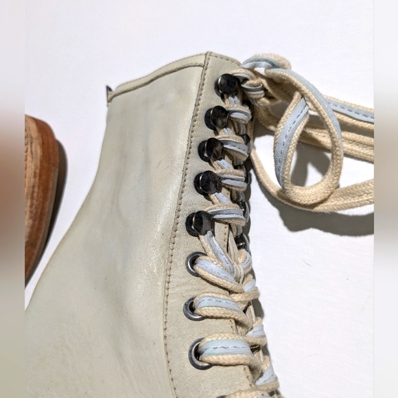 Free People Santa Fe Lace Up Eyelet Leather Boot NWOT Ecru 36 6 - Picture 9 of 16